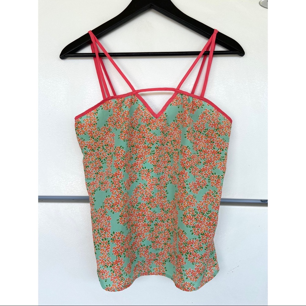 Tulle Summer Floral Strappy Blouse